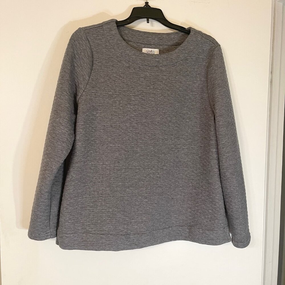 Croft & Barrow Women's Dark Gray Pullover Long Sleeve Top Size Medium